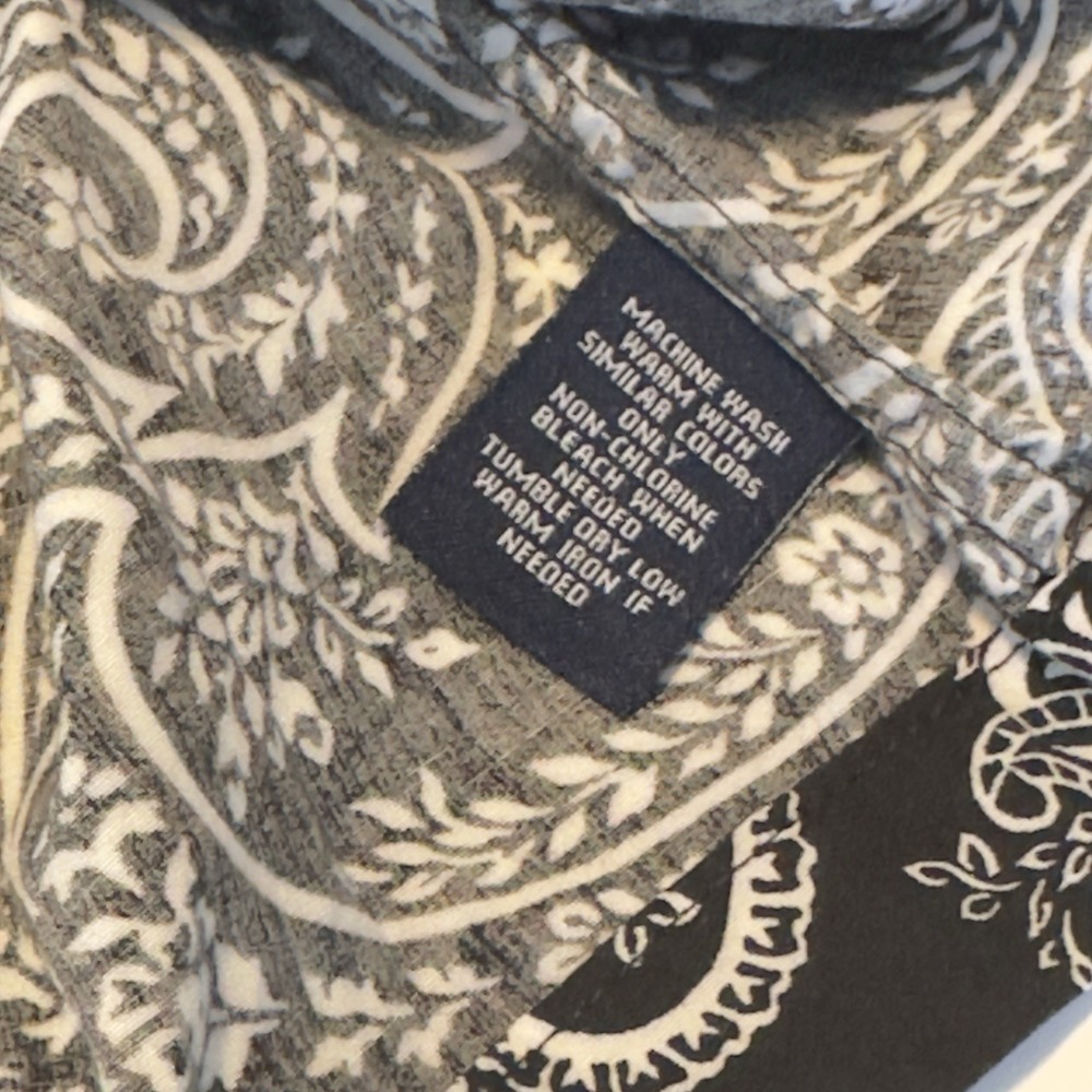 Chaps Women's Long Sleeve Floral Paisley Cotton Button Down Shirt Size 1X Black - Picture 4 of 8